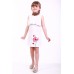 Embroidered dress for girl "Wild Poppy" White
